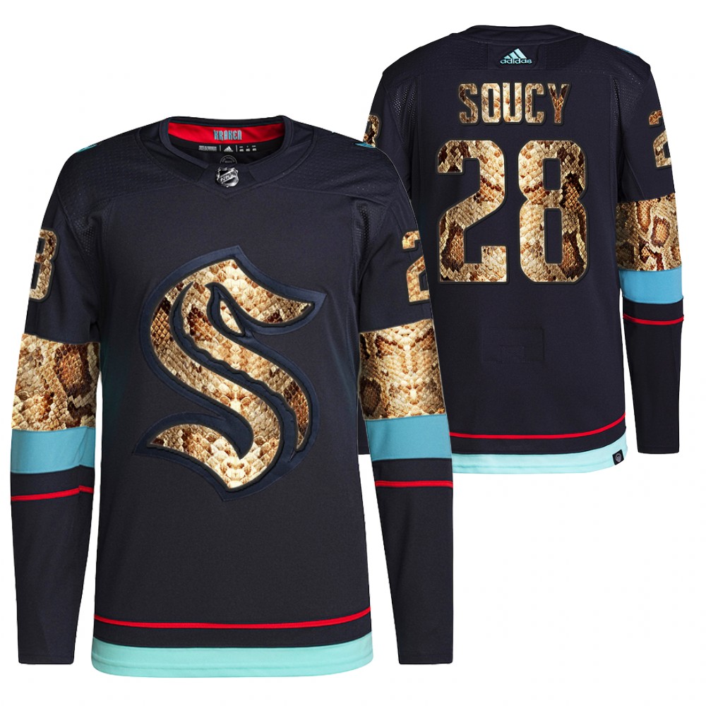 2021-22 Seattle Kraken Carson Soucy Navy Python Skin Exclusive Edition Jersey