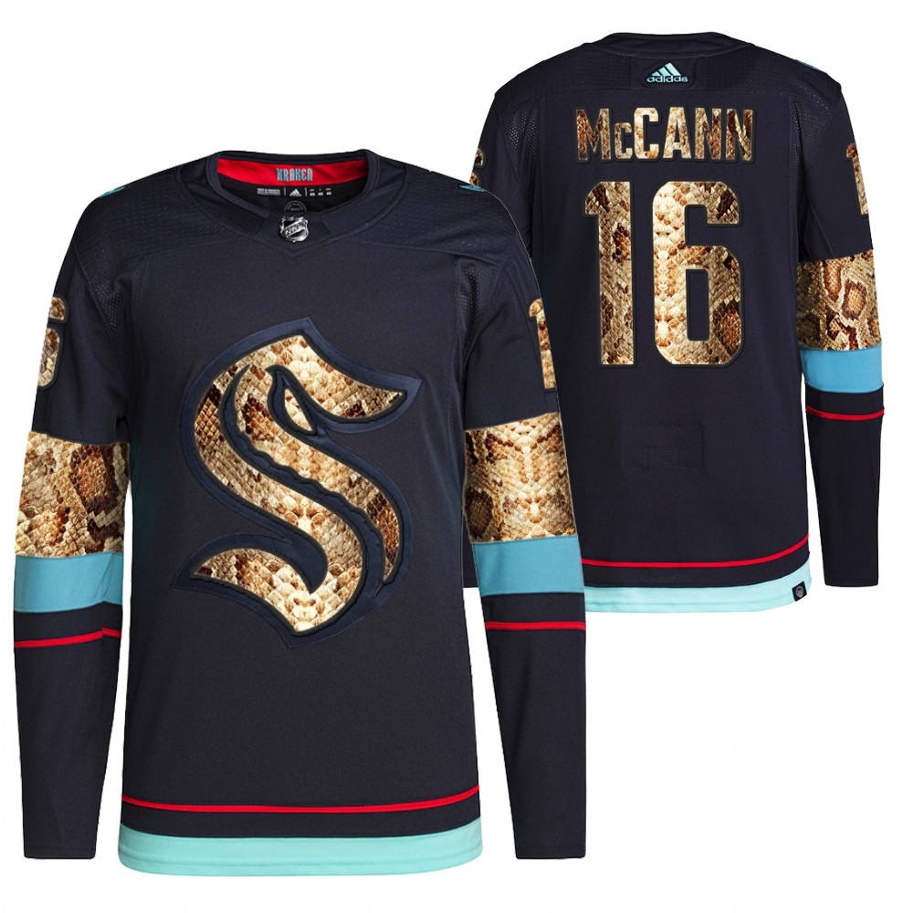 2021-22 Seattle Kraken Jared McCann Navy Python Skin Exclusive Edition Jersey