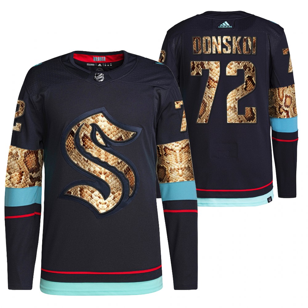 2021-22 Seattle Kraken Joonas Donskoi Navy Python Skin Exclusive Edition Jersey