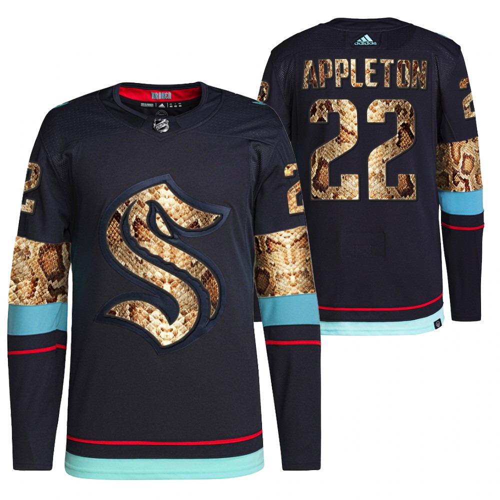 2021-22 Seattle Kraken Mason Appleton Navy Python Skin Exclusive Edition Jersey