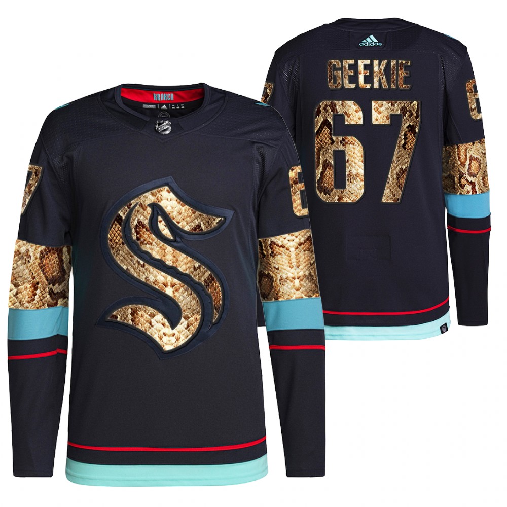 2021-22 Seattle Kraken Morgan Geekie Navy Python Skin Exclusive Edition Jersey