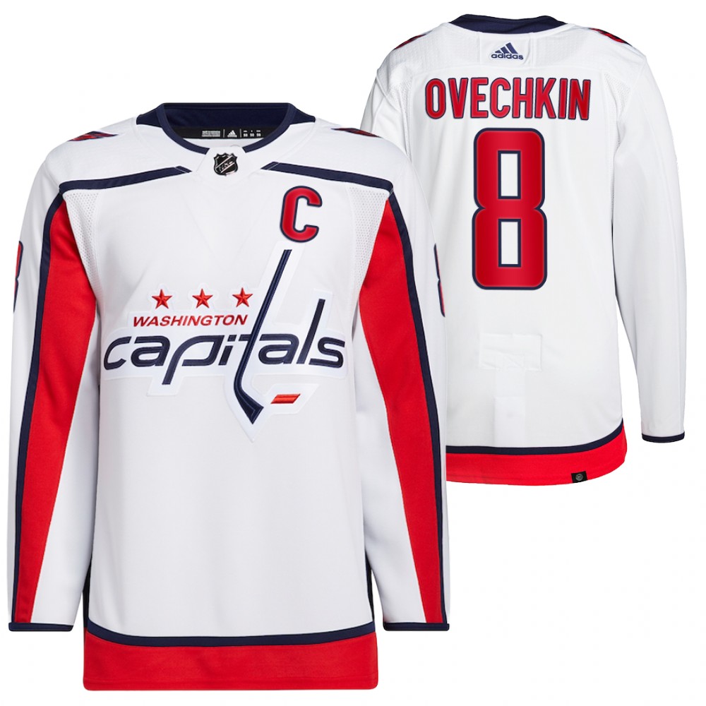 2021-22 Washington Capitals Alexander Ovechkin White Primegreen Authentic Pro Away Jersey