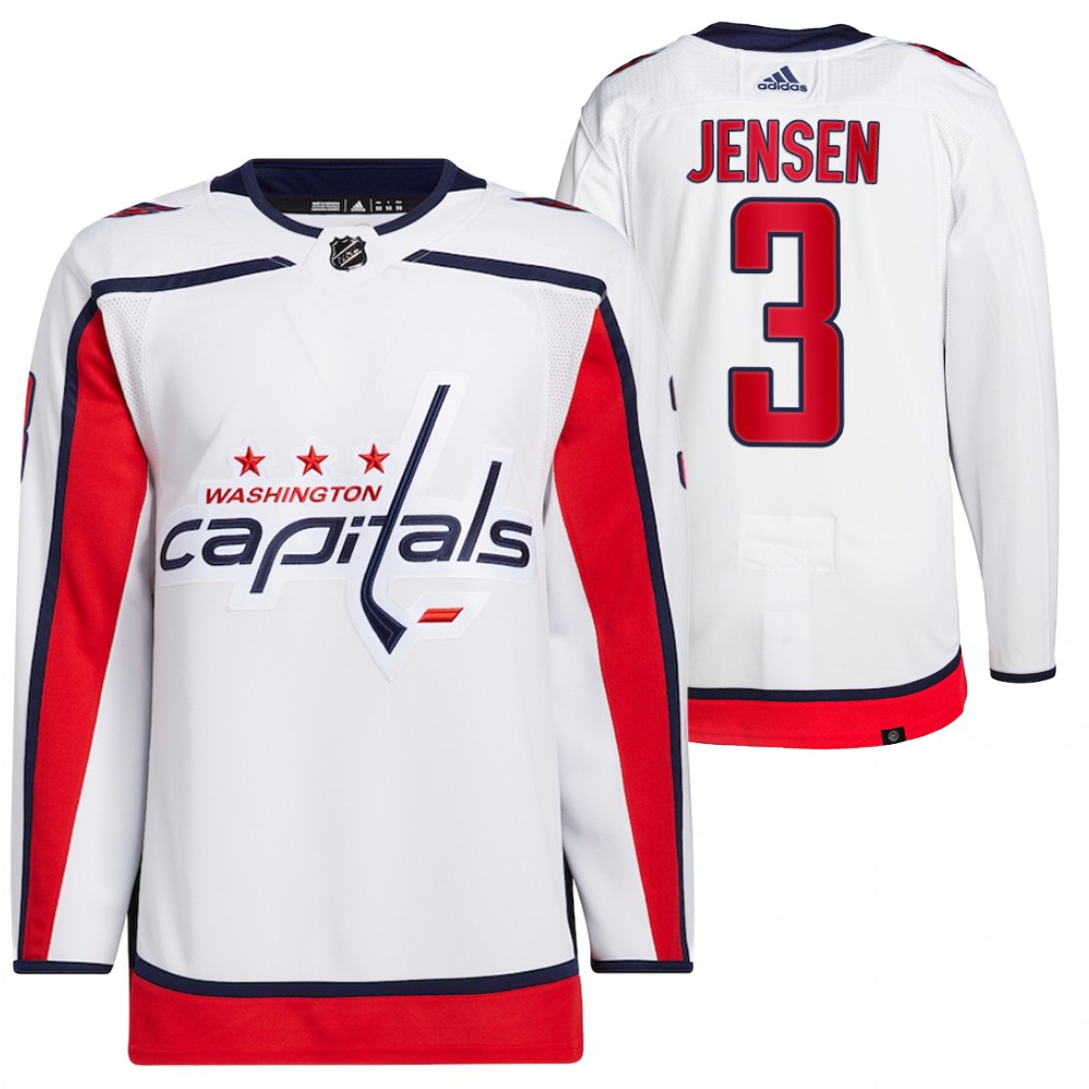 2021-22 Washington Capitals Nick Jensen White Primegreen Authentic Pro Away Jersey