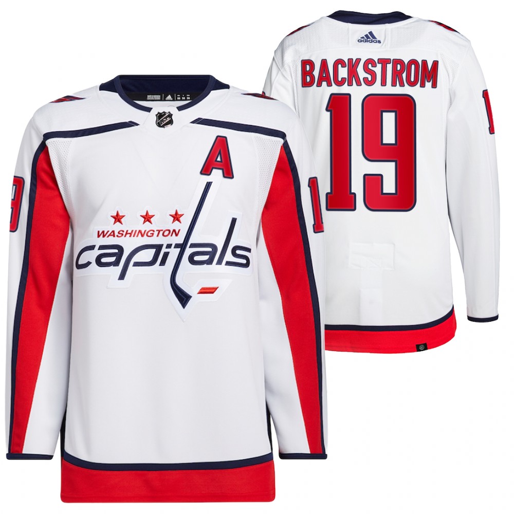 2021-22 Washington Capitals Nicklas Backstrom White Primegreen Authentic Pro Away Jersey
