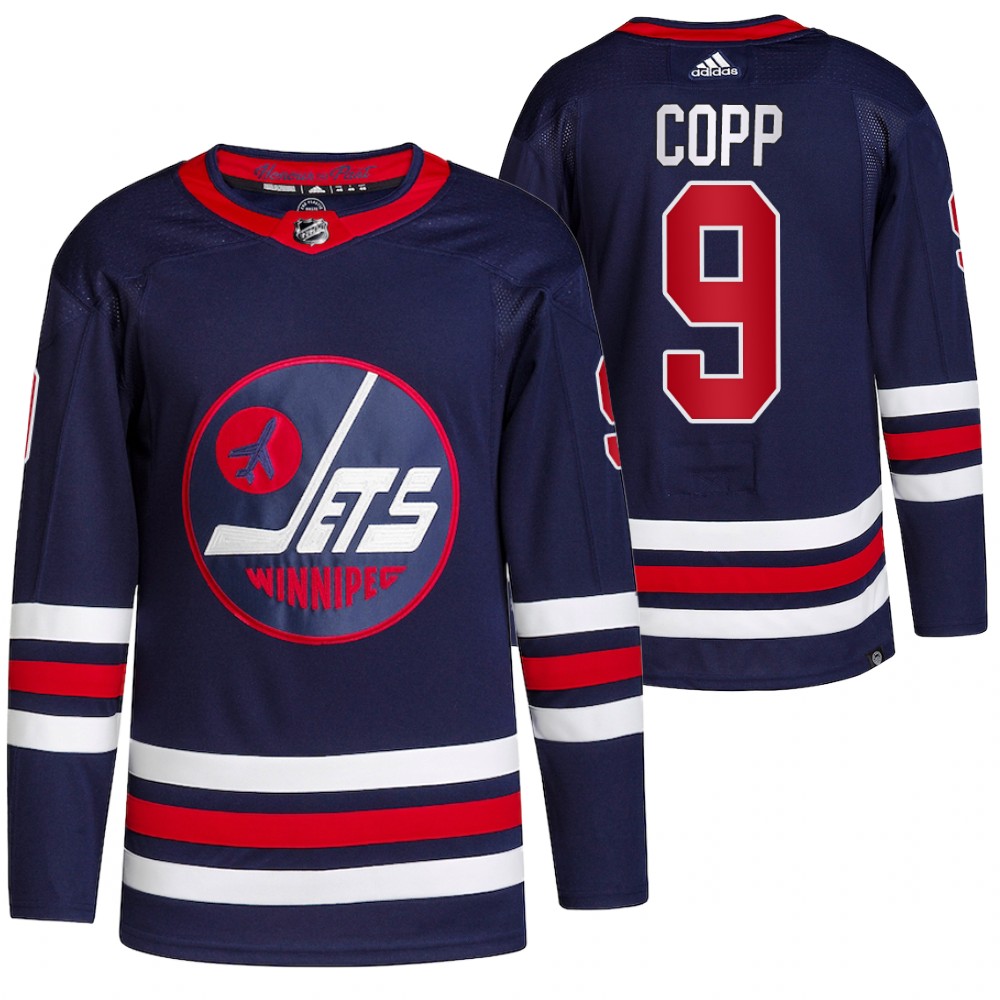 2021-22 Winnipeg Jets Andrew Copp Navy Alternate Primegreen Authentic Pro Jersey