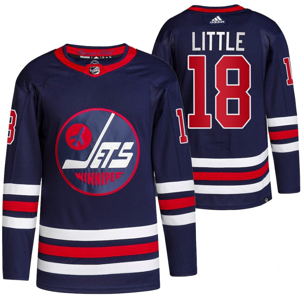 2021-22 Winnipeg Jets Bryan Little Navy Alternate Primegreen Authentic Pro Jersey