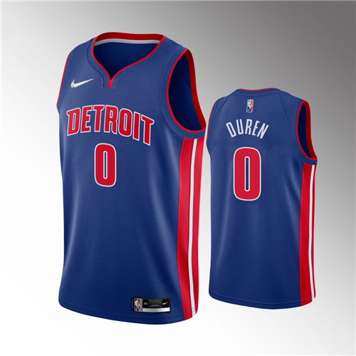 Detroit Pistons Jalen Duren 2021-22 Icon Royal stitched Jersey #0