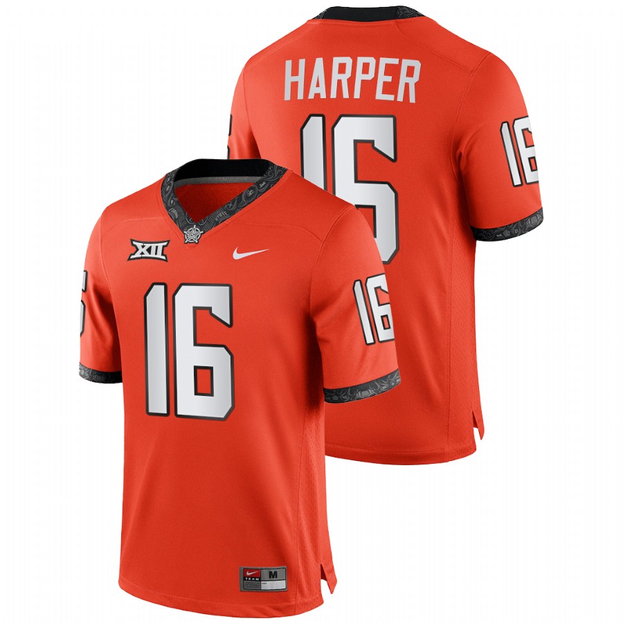 2021 22 oklahoma state cowboys devin harper orange college football alternate jersey