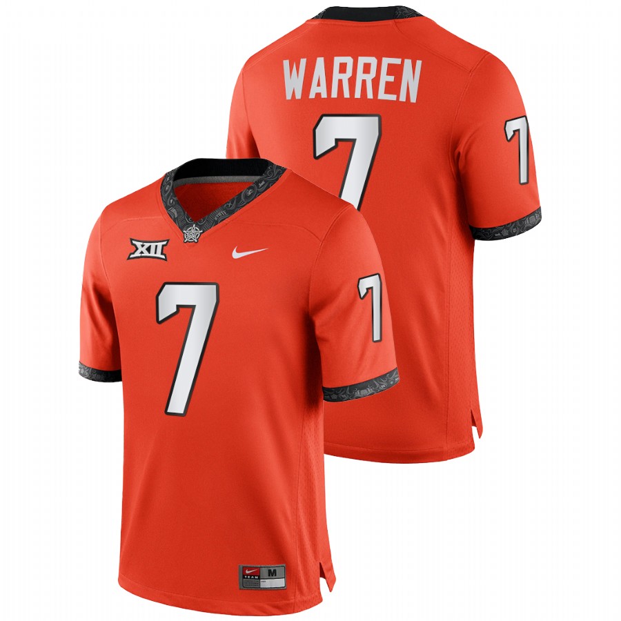 2021 22 oklahoma state cowboys jaylen warren orange college football alternate jersey