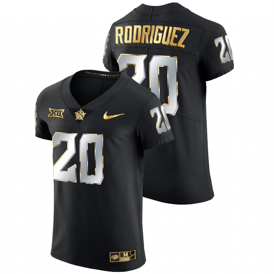 2021 22 oklahoma state cowboys malcolm rodriguez black golden edition elite football jersey