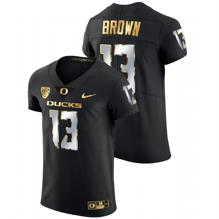 2021 22 oregon ducks anthony brown black champions golden edition elite football jersey