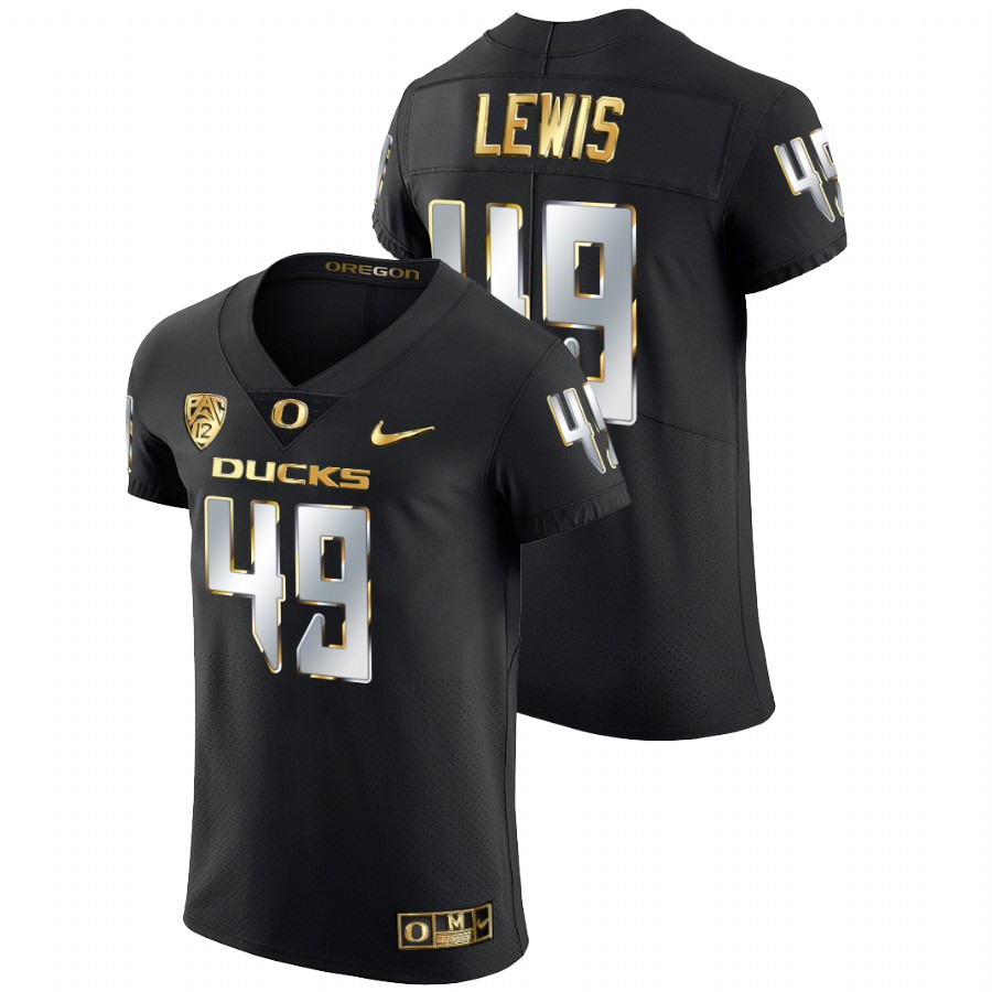 2021 22 oregon ducks camden lewis black champions golden edition elite football jersey