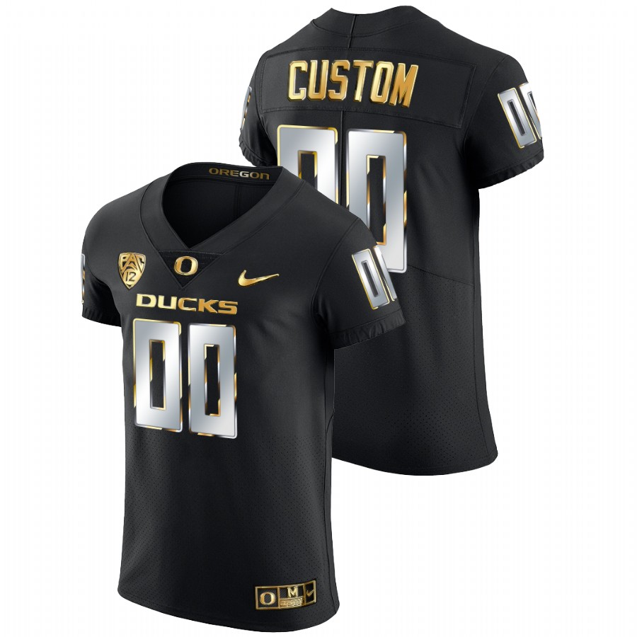 2021 22 oregon ducks custom black champions golden edition elite football jersey