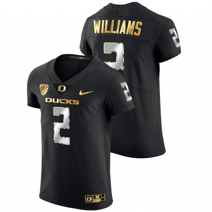 2021 22 oregon ducks devon williams black champions golden edition elite football jersey