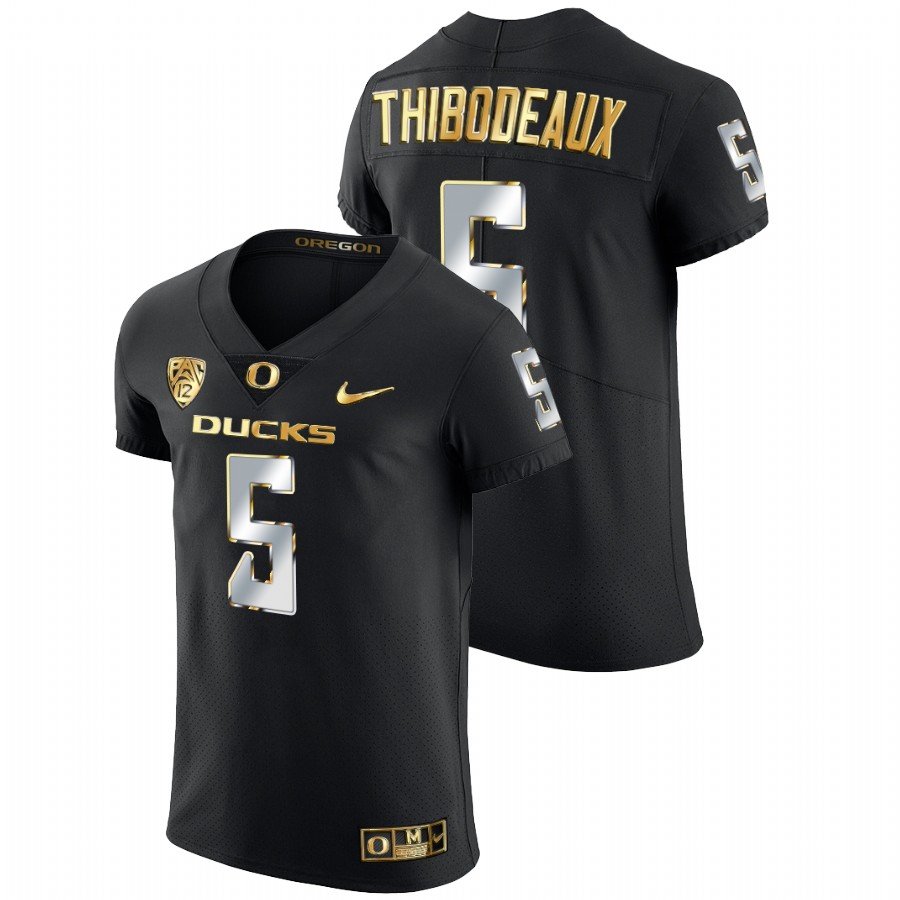 2021 22 oregon ducks kayvon thibodeaux black champions golden edition elite football jersey
