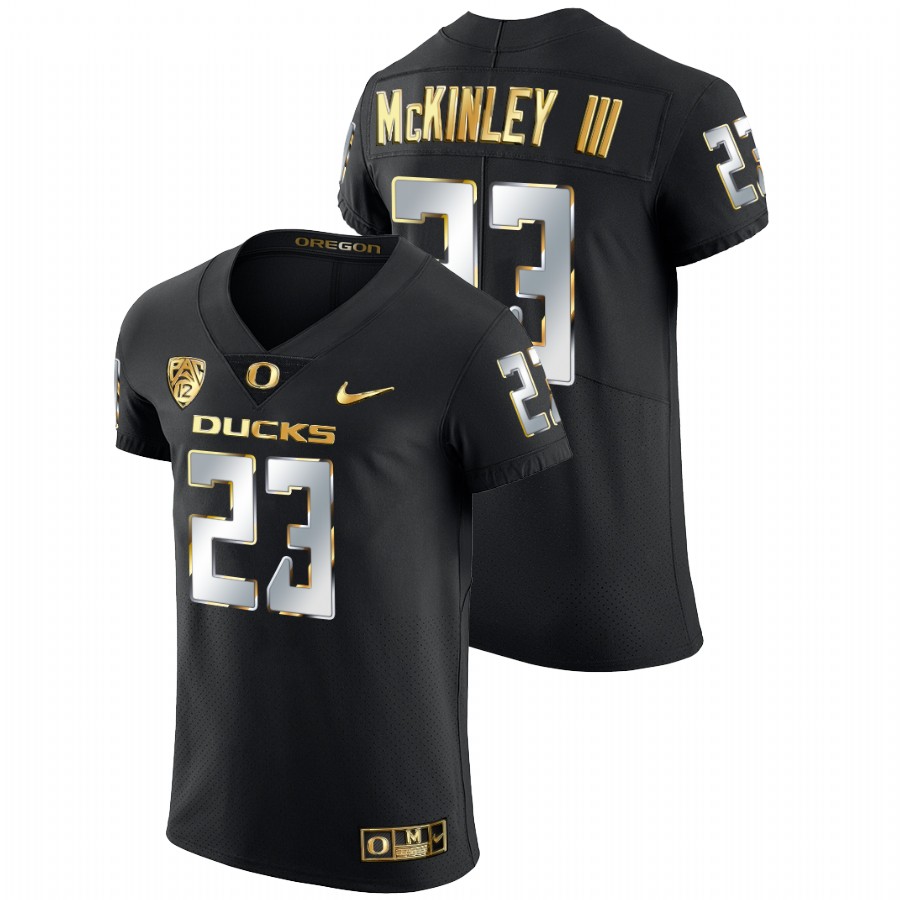2021 22 oregon ducks verone mckinley iii black champions golden edition elite football jersey