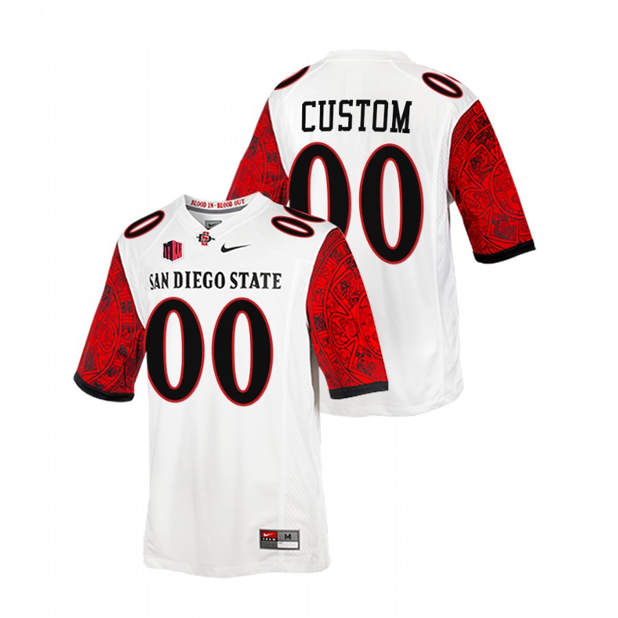2021 22 san diego state aztecs custom white calendar football blood in blood out jersey