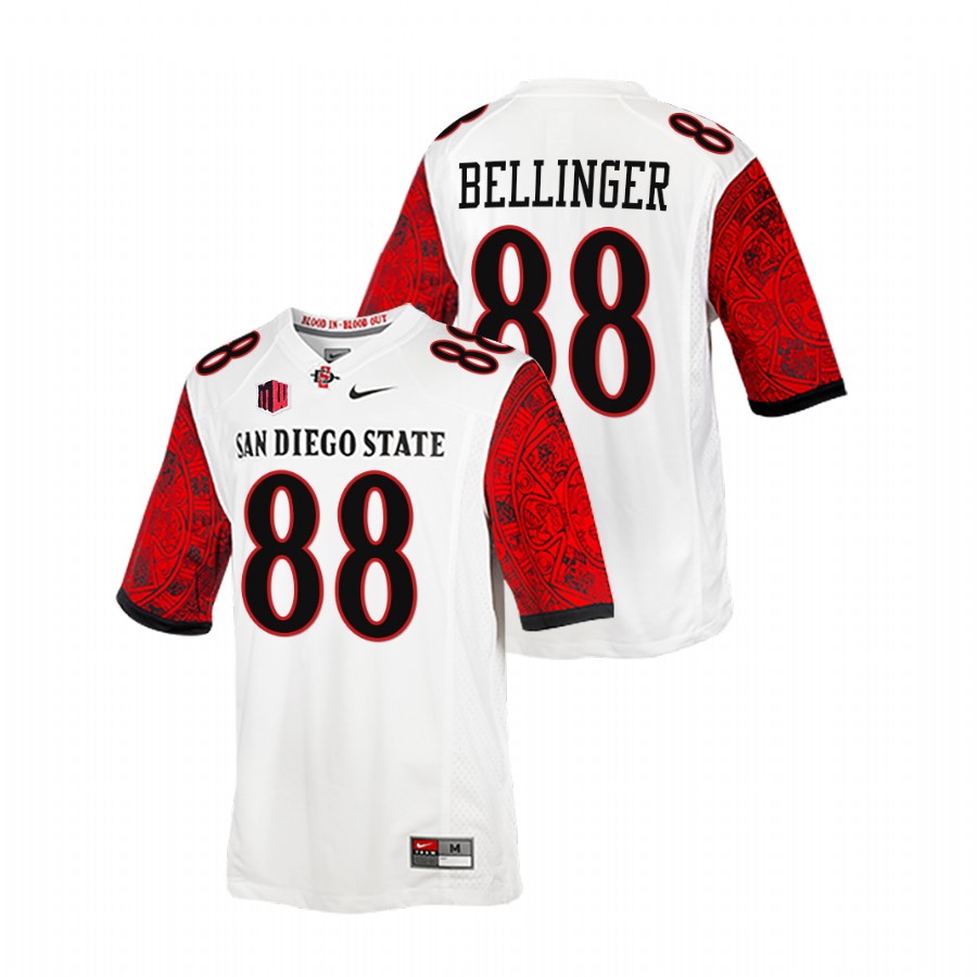 2021 22 san diego state aztecs daniel bellinger white calendar football blood in blood out jersey