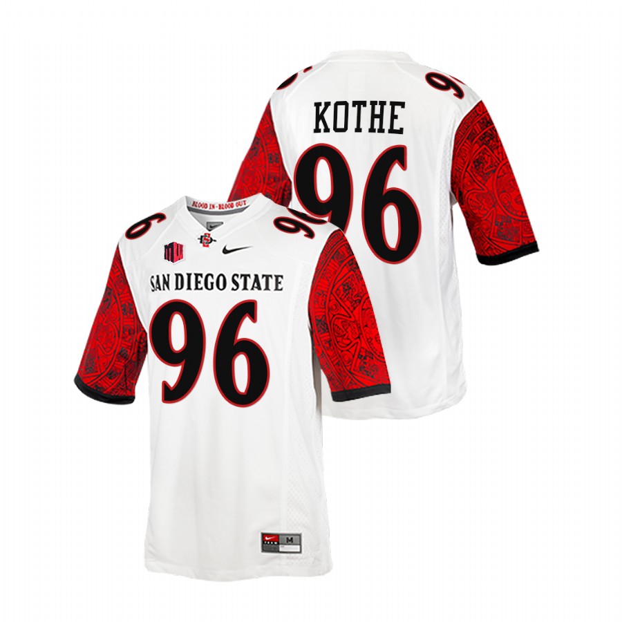 2021 22 san diego state aztecs elijah kothe white calendar football blood in blood out jersey