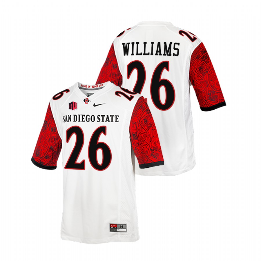2021 22 san diego state aztecs kaegun williams white calendar football blood in blood out jersey