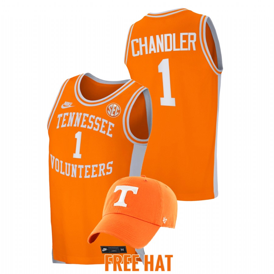 2021 22 tennessee volunteers kennedy chandler orange retro basketball free hat jersey