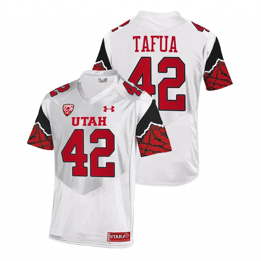 2021 22 utah utes mika tafua white college football premier jersey