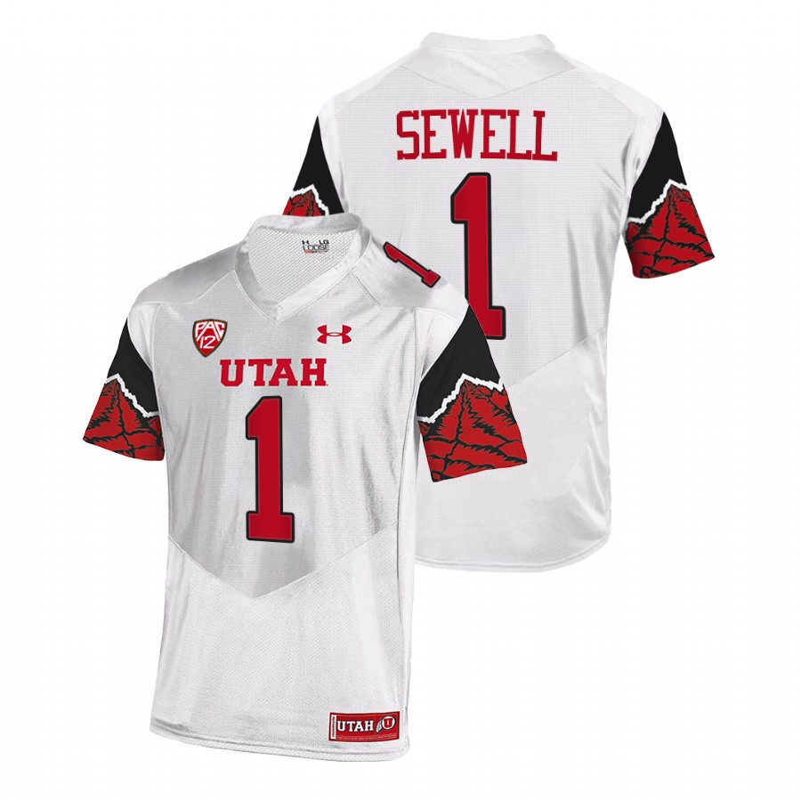 2021 22 utah utes nephi sewell white college football premier jersey