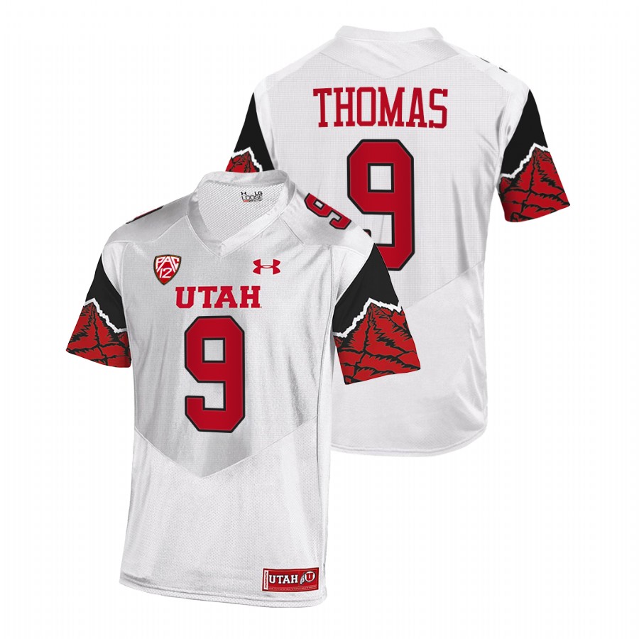 2021 22 utah utes tavion thomas white college football premier jersey