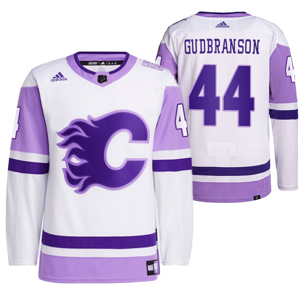 2021 HockeyFightsCancer Calgary Flames Erik Gudbranson White Jersey Primegreen