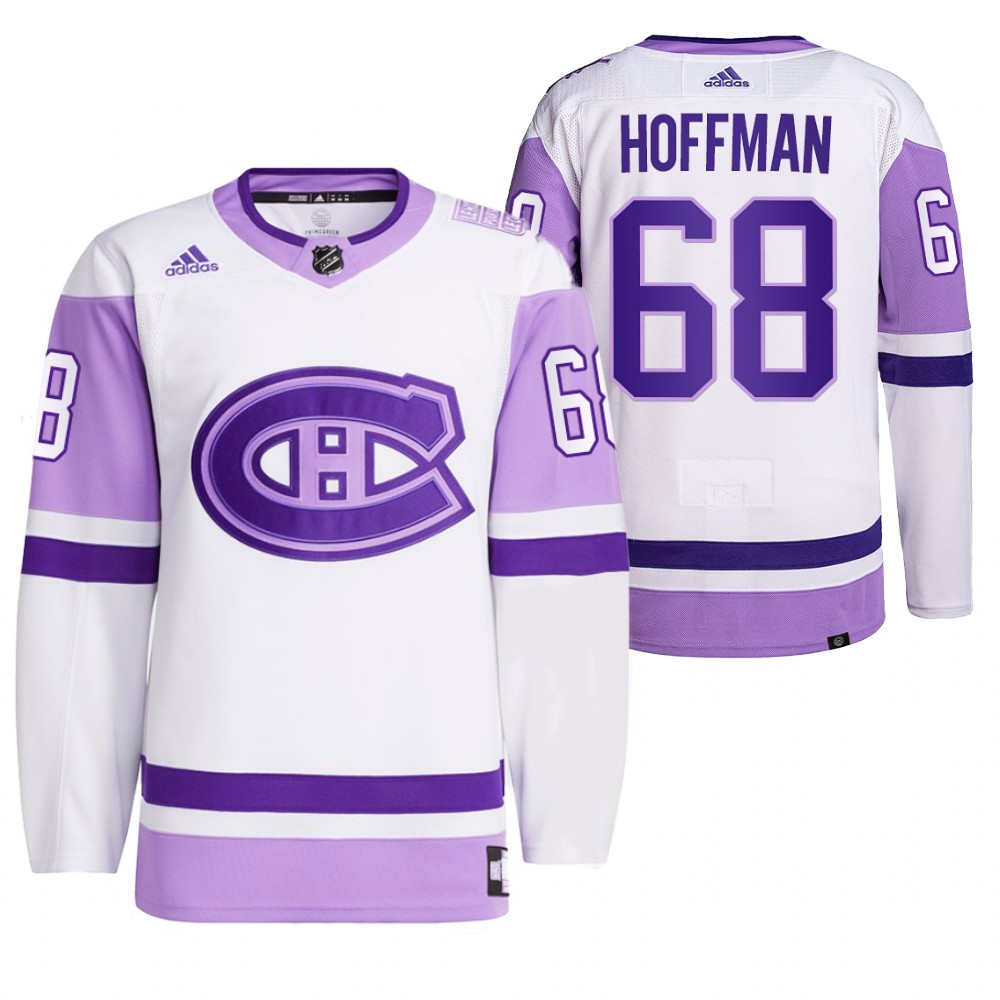 2021 HockeyFightsCancer Montreal Canadiens Mike Hoffman White Jersey Primegreen