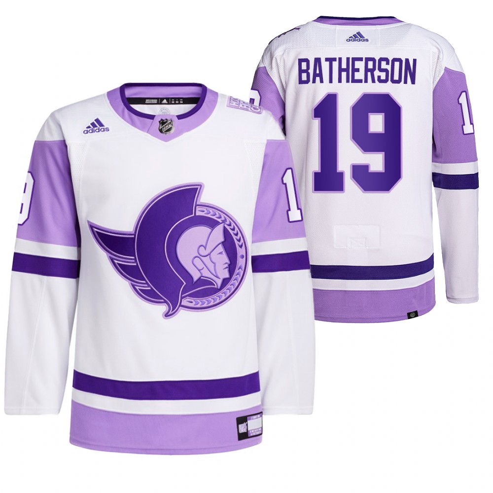 2021 HockeyFightsCancer Ottawa Senators Drake Batherson White Jersey Primegreen