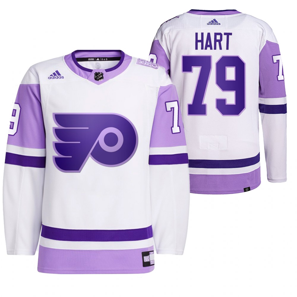 2021 HockeyFightsCancer Philadelphia Flyers Carter Hart White Jersey Primegreen