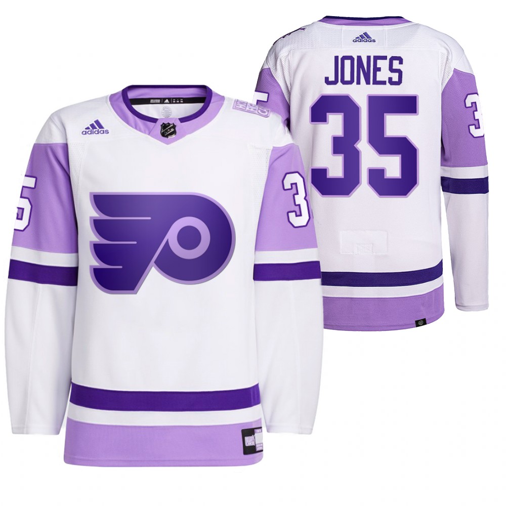 2021 HockeyFightsCancer Philadelphia Flyers Martin Jones White Jersey Primegreen