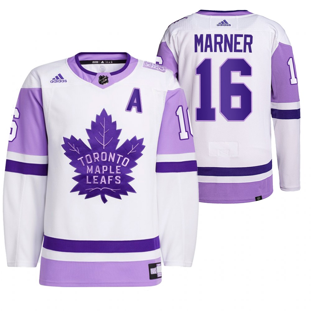 2021 HockeyFightsCancer Toronto Maple Leafs Mitch Marner White Jersey Primegreen