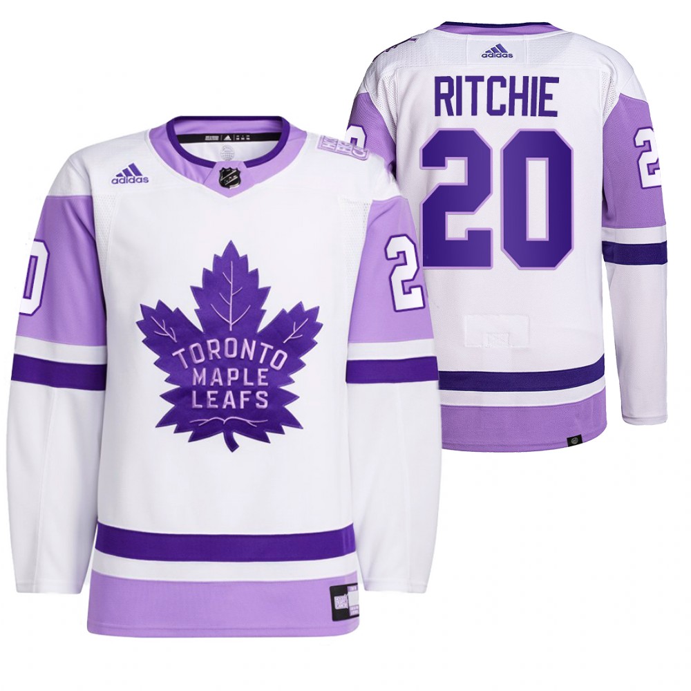 2021 HockeyFightsCancer Toronto Maple Leafs Nick Ritchie White Jersey Primegreen