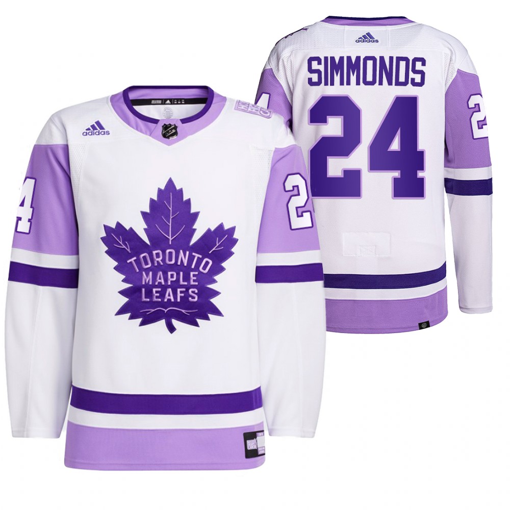 2021 HockeyFightsCancer Toronto Maple Leafs Wayne Simmonds White Jersey Primegreen