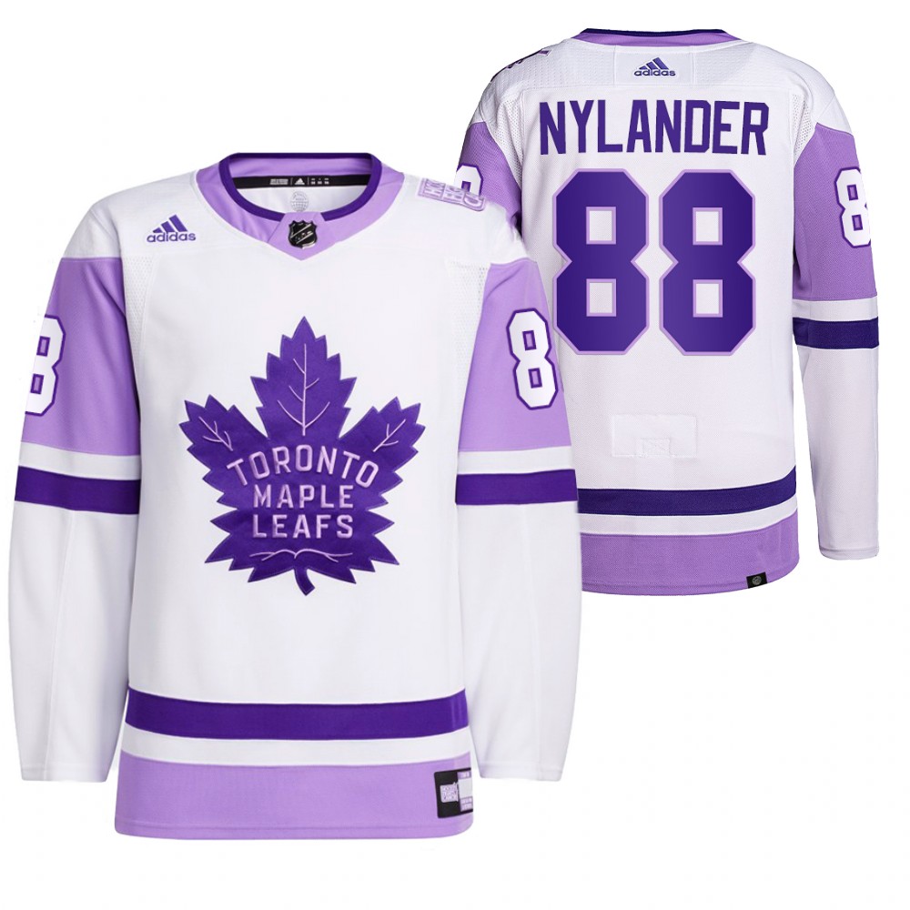 2021 HockeyFightsCancer Toronto Maple Leafs William Nylander White Jersey Primegreen