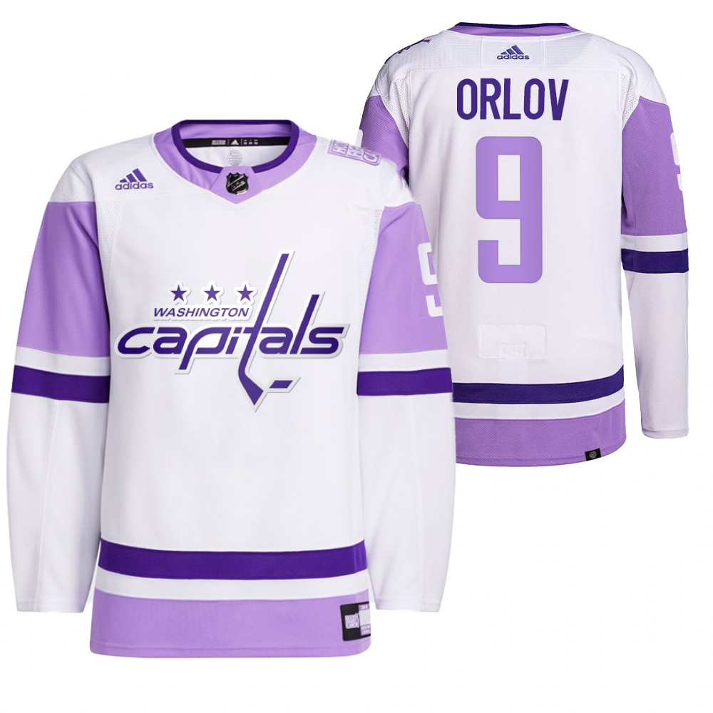 2021 HockeyFightsCancer Washington Capitals Dmitry Orlov White Jersey Primegreen