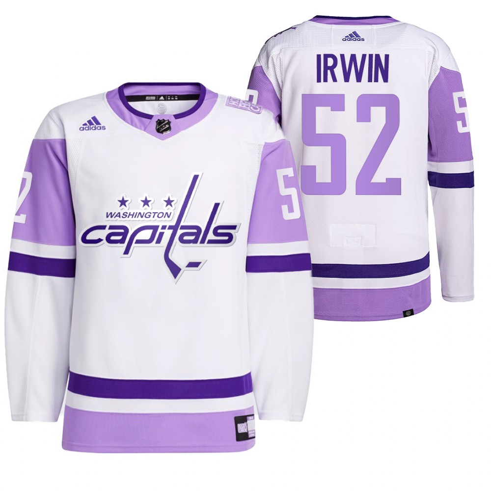 2021 HockeyFightsCancer Washington Capitals Matt Irwin White Jersey Primegreen