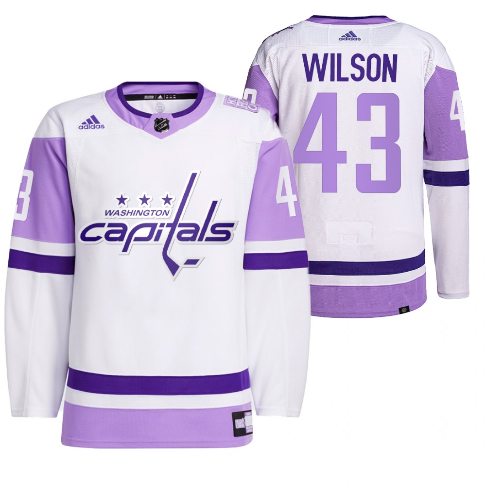 2021 HockeyFightsCancer Washington Capitals Tom Wilson White Jersey Primegreen