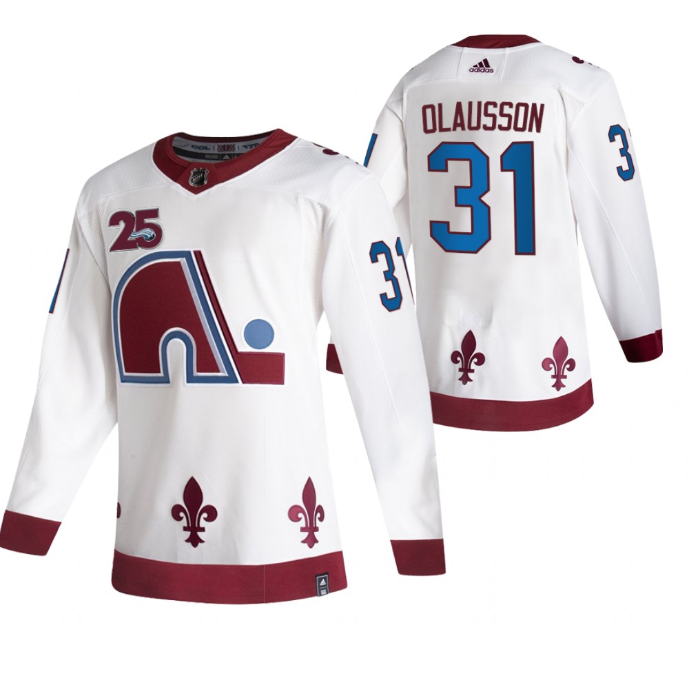 2021 NHL Draft Avalanche Oskar Olausson White Jersey 2021 Reverse Retro