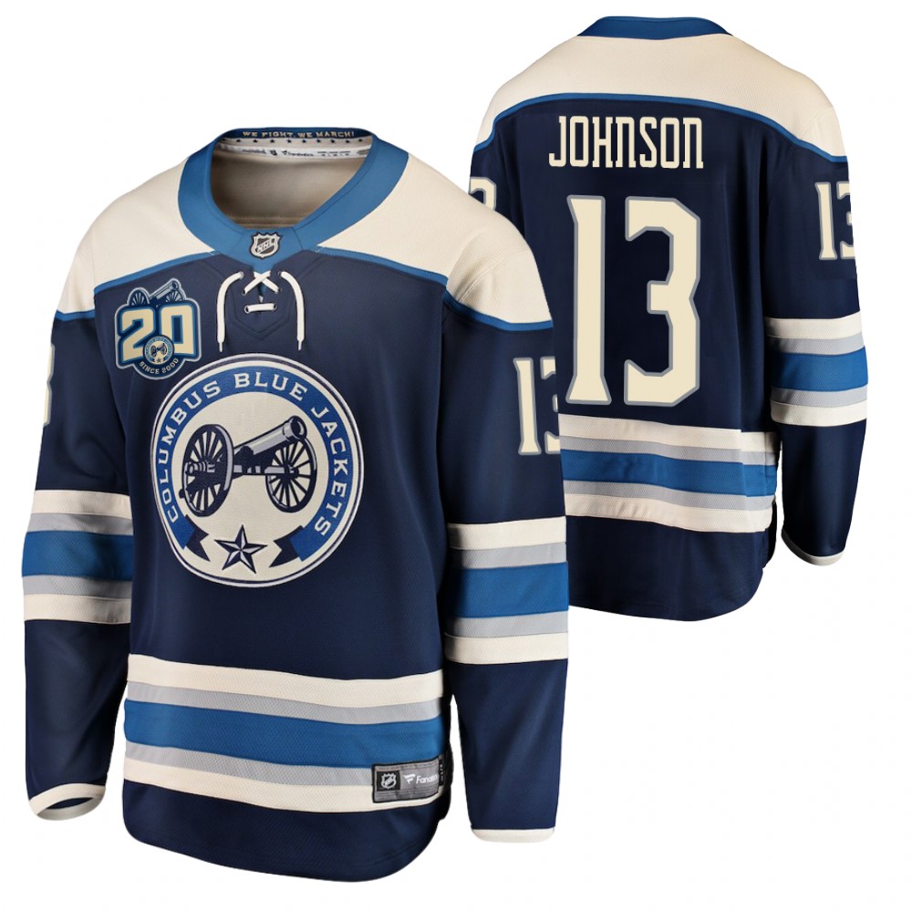 2021 NHL Draft Blue Jackets Kent Johnson Blue Jersey Alternate