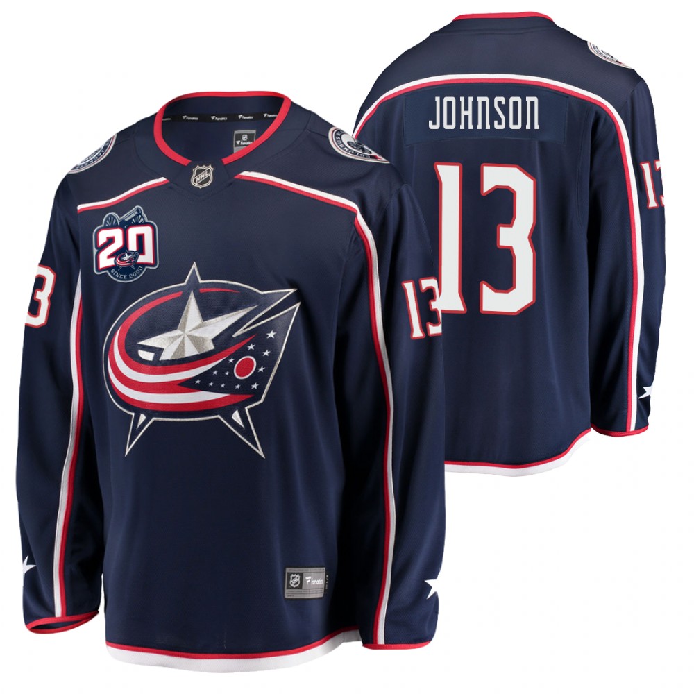 2021 NHL Draft Blue Jackets Kent Johnson Navy Jersey Home
