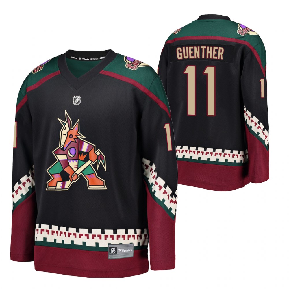 2021 NHL Draft Coyotes Dylan Guenther Black Jersey Alternate