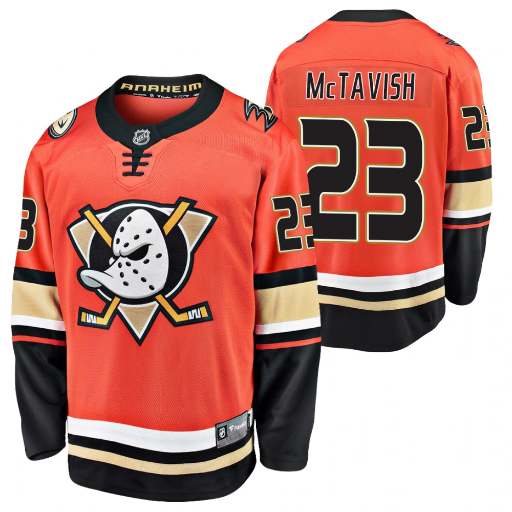 2021 NHL Draft Ducks Mason McTavish Orange Jersey Home