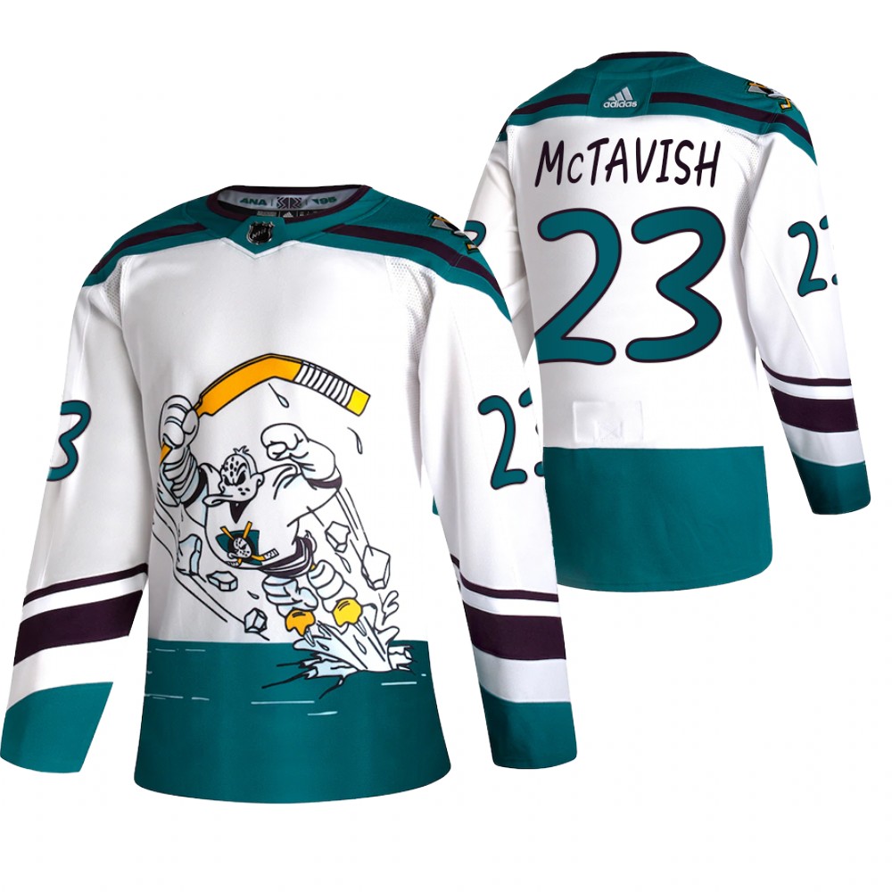 2021 NHL Draft Ducks Mason McTavish White Jersey 2021 Reverse Retro