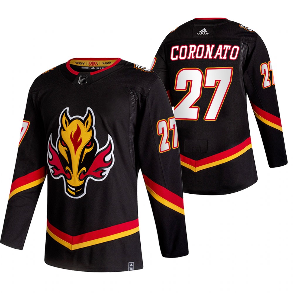 2021 NHL Draft Flames Matthew Coronato Black Jersey 2021 Reverse Retro