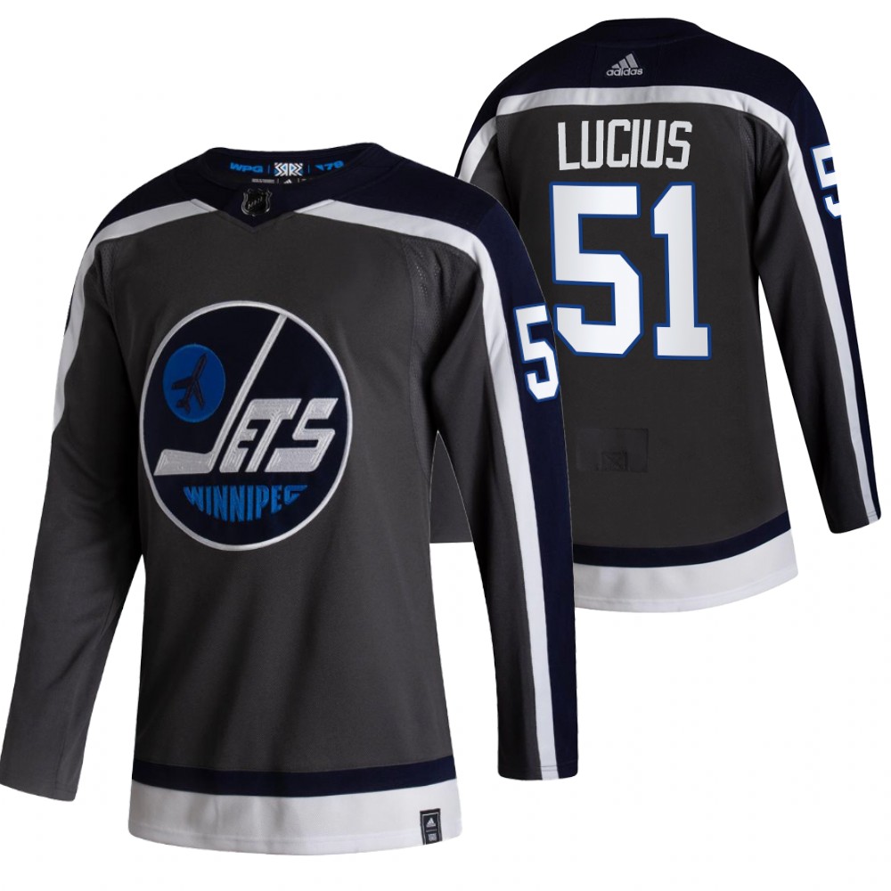 2021 NHL Draft Jets Chaz Lucius Gray Jersey 2021 Reverse Retro