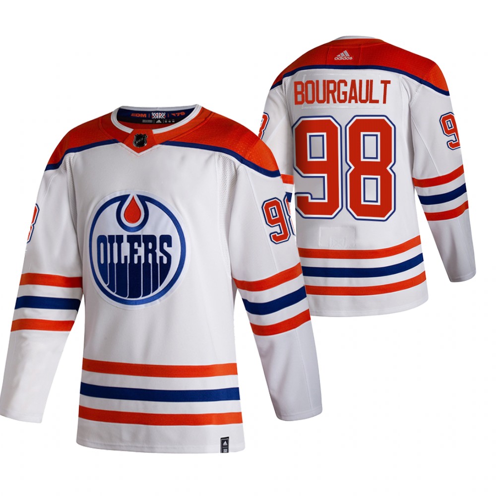 2021 NHL Draft Oilers Xavier Bourgault White Jersey 2021 Reverse Retro