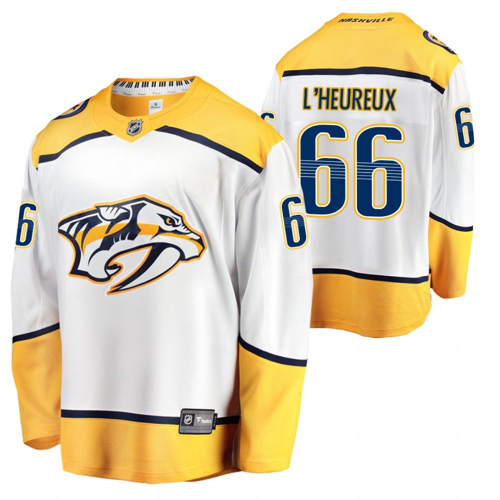 2021 NHL Draft Predators Zachary L'Heureux White Jersey Away